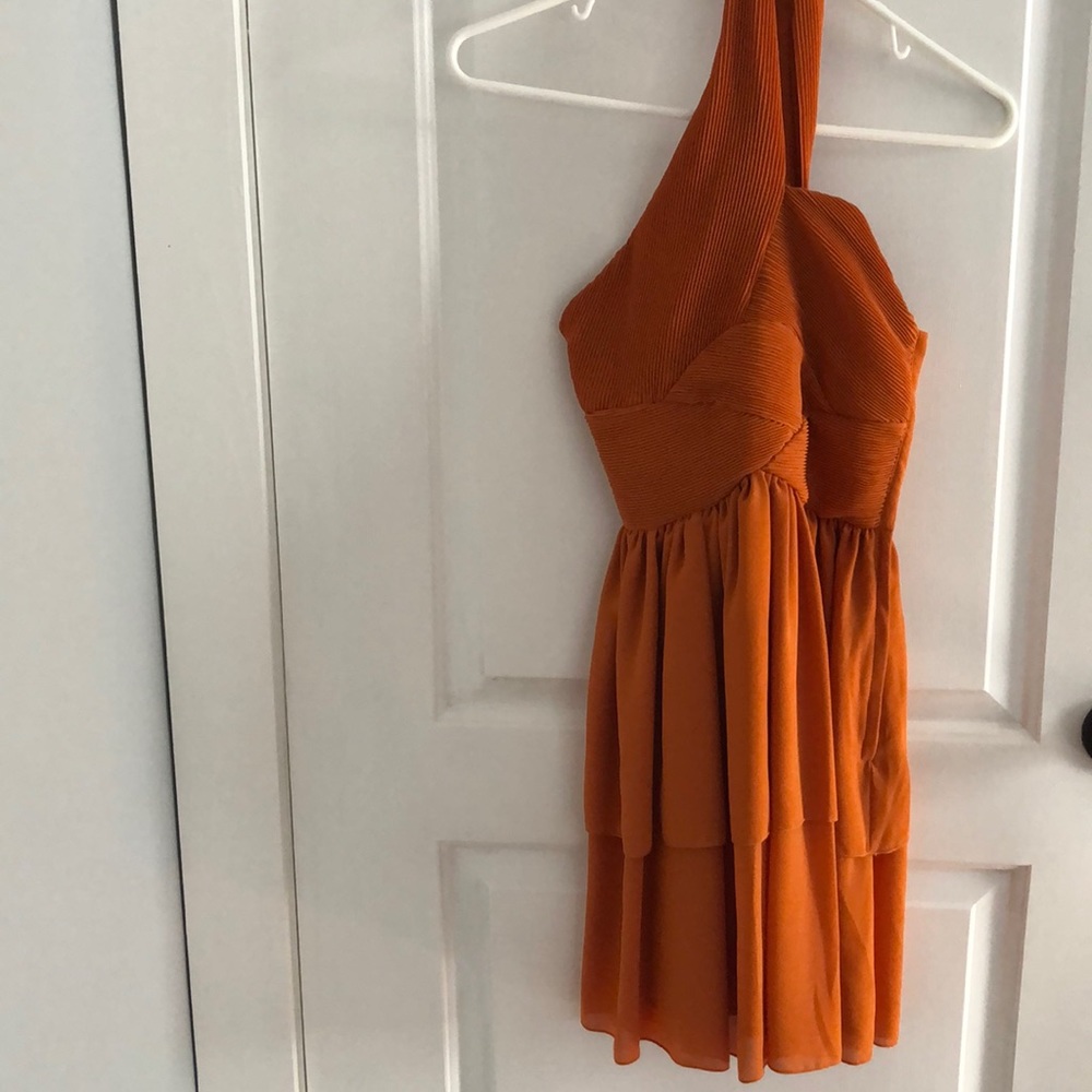 Orange one strap formal dress